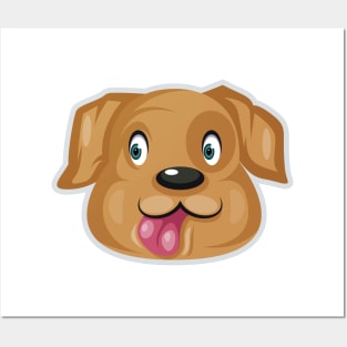 Cute Brown dog, illustration Posters and Art